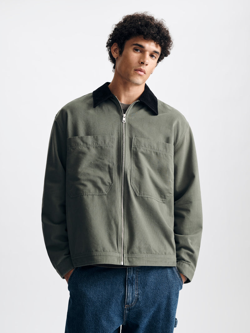Men's Oversized Utility Overshirt in Thyme - BROOKLYN INDUSTRIES