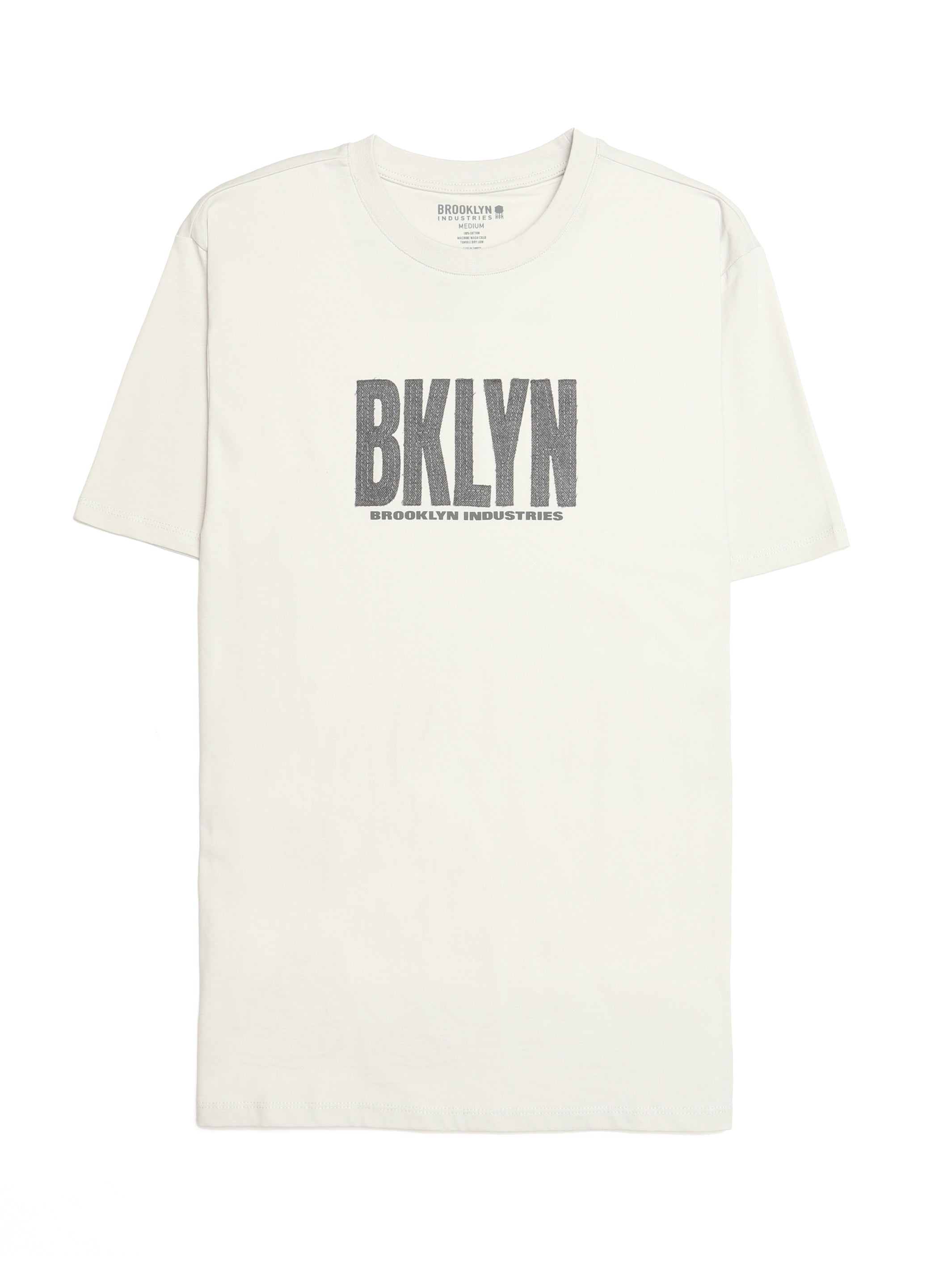 Men's Denim Patch T-shirt in Silver Birch - BROOKLYN INDUSTRIES
