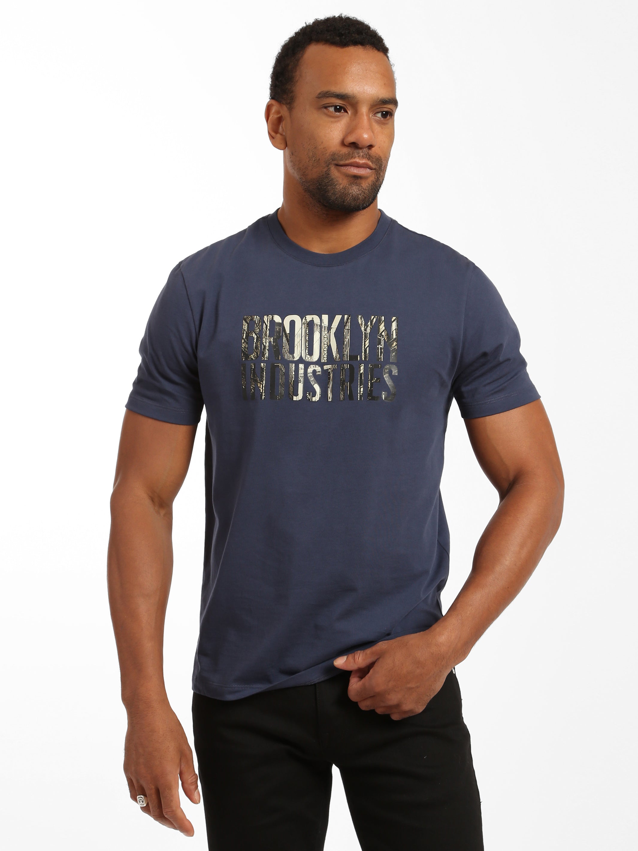 Men's Brooklyn Bridge T-shirt in Mood Indigo - BROOKLYN INDUSTRIES