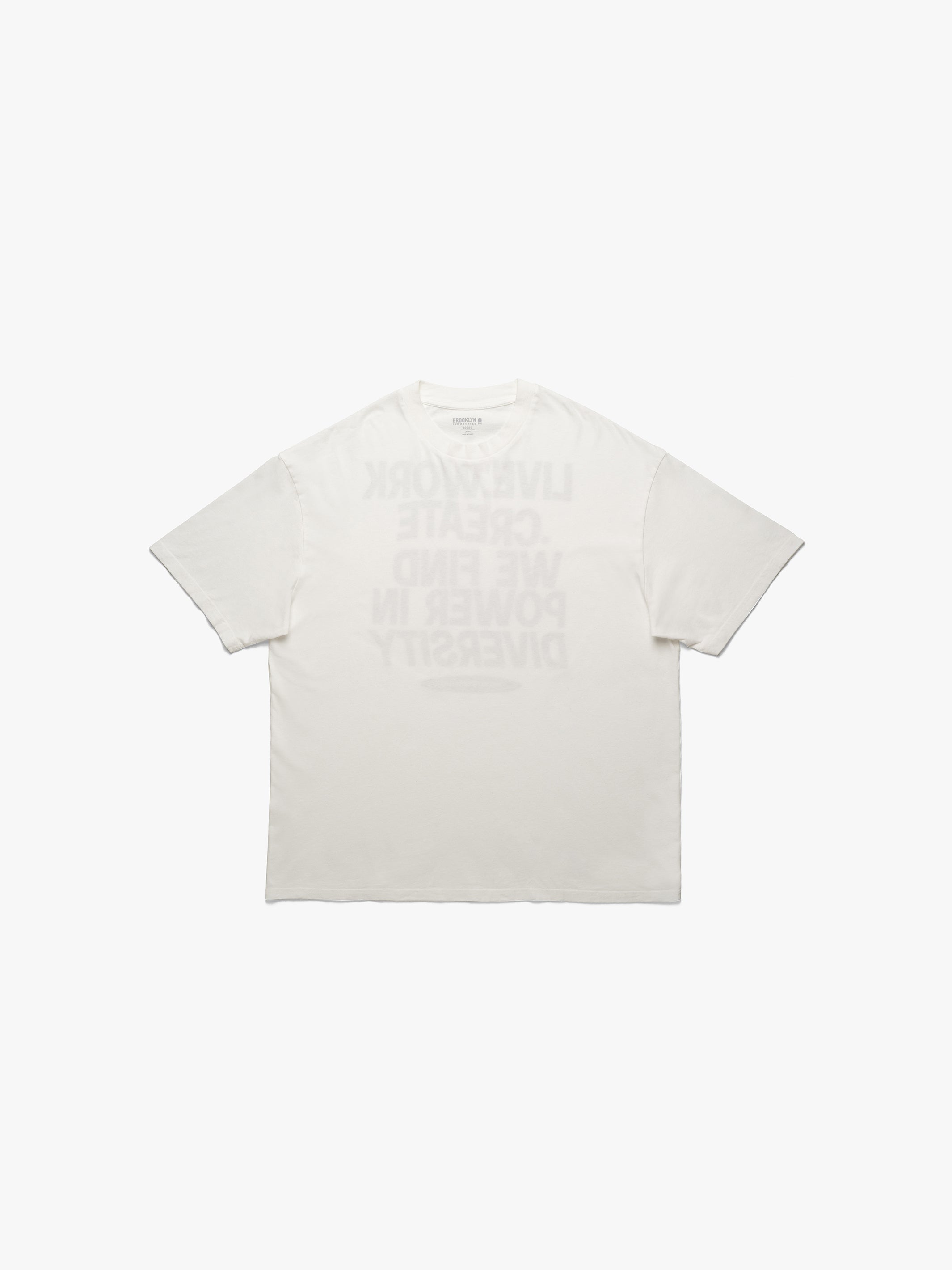 Men's Live Work Create T-Shirt In Antique White - BROOKLYN INDUSTRIES