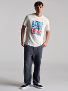 Men's City Printed T-Shirt In Antique White - BROOKLYN INDUSTRIES