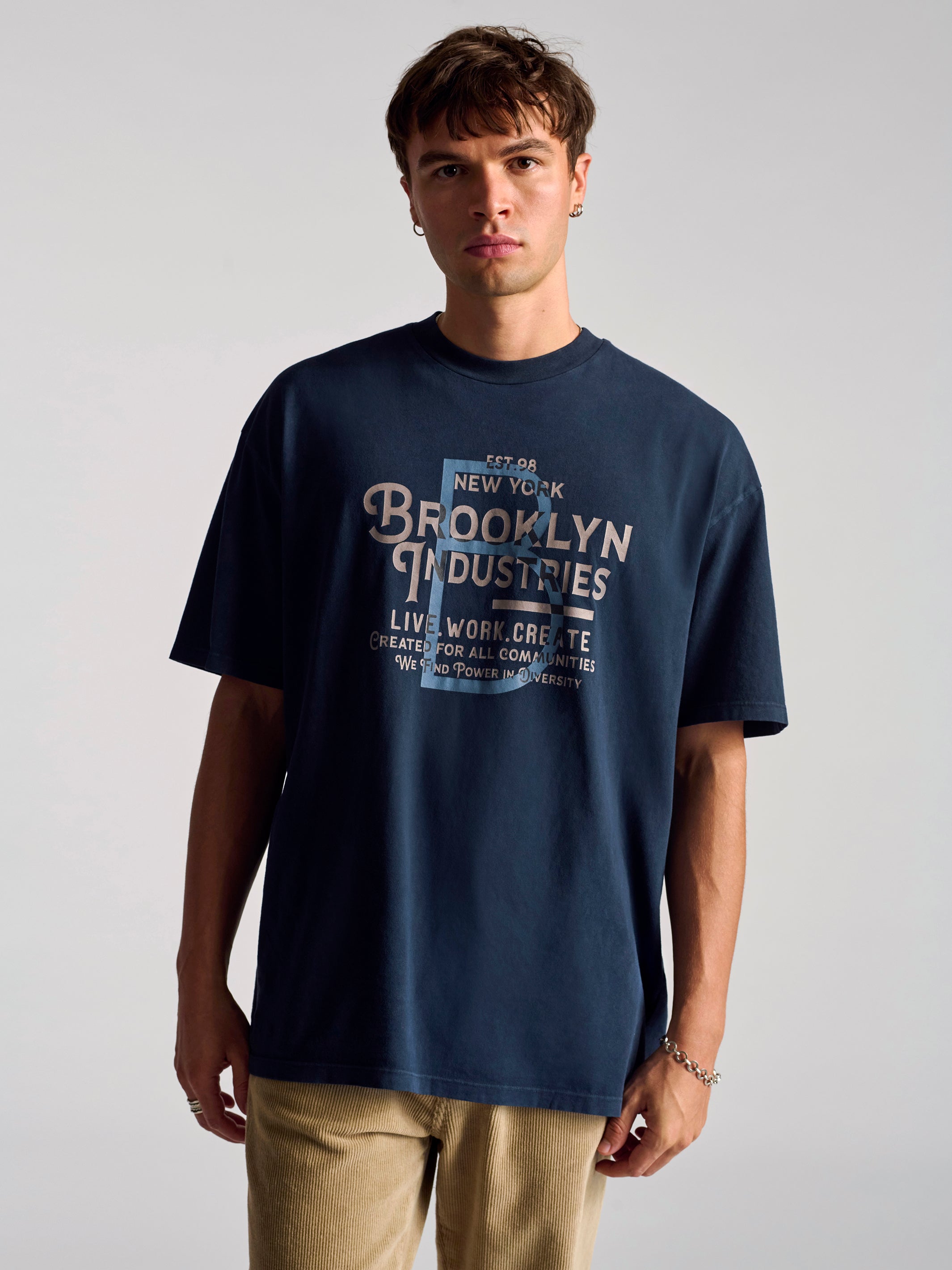 Men's BKI 1998 T-Shirt In Graphite - BROOKLYN INDUSTRIES