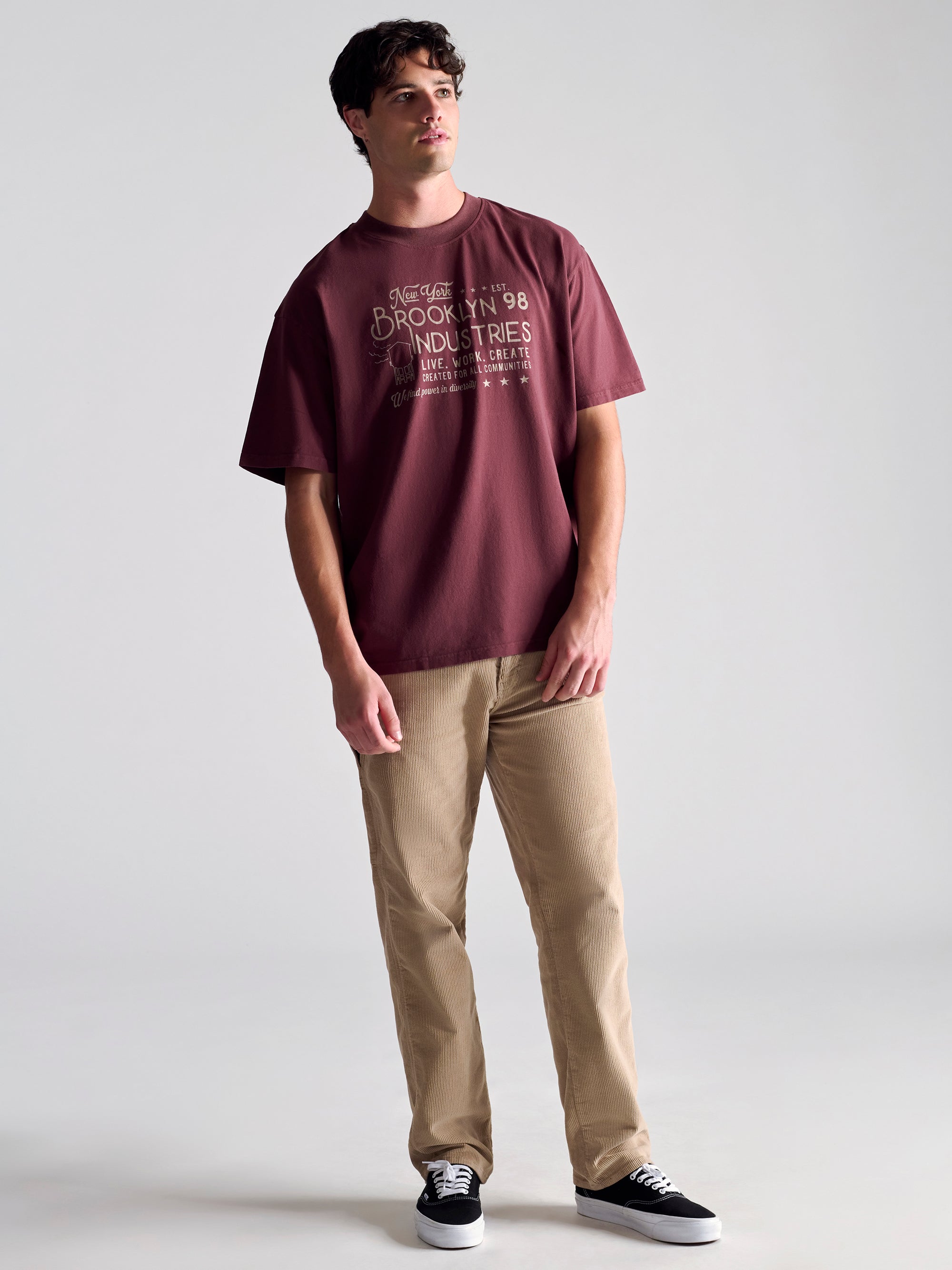 Men's BKI 1998 T-Shirt In Red Mahogany - BROOKLYN INDUSTRIES