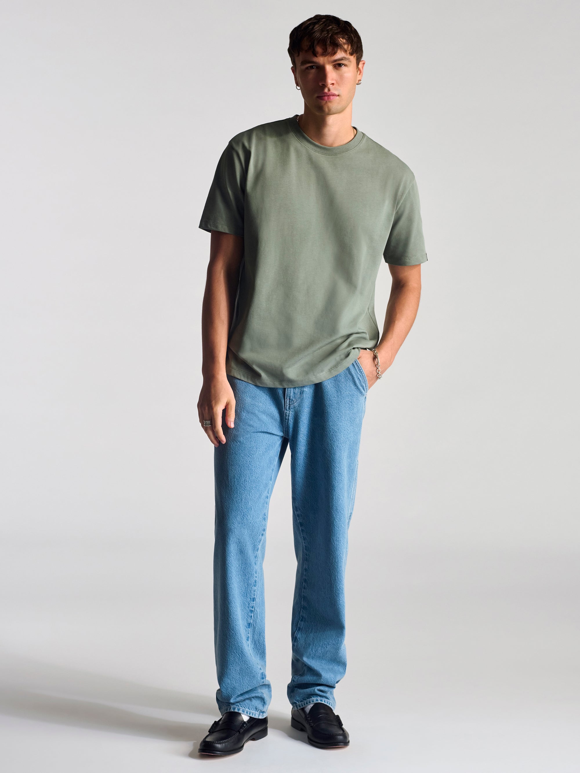 Men's Basic T-Shirt In Agave Green - BROOKLYN INDUSTRIES