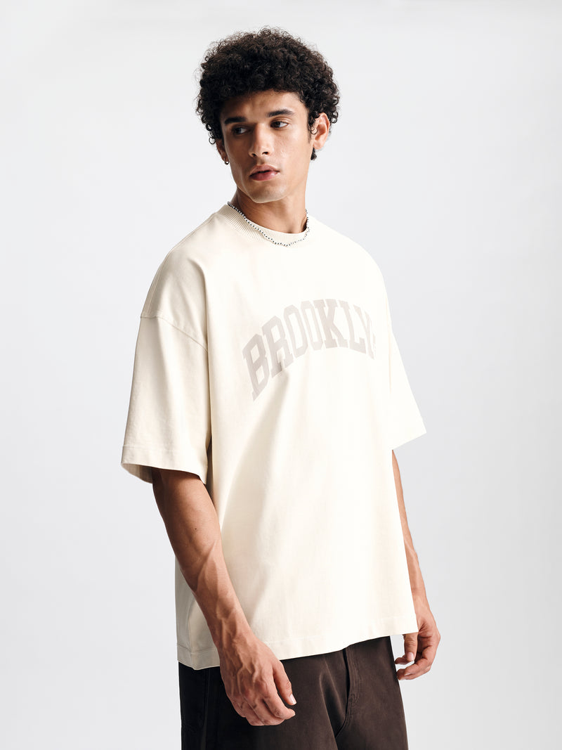 Men's Oversized Brooklyn T-Shirt in Summer Sand - BROOKLYN INDUSTRIES
