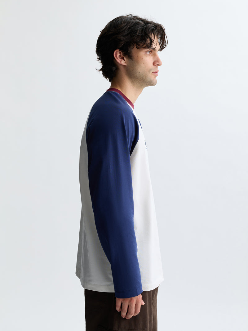 Men's BKLYN Raglan Long Sleeve T-Shirt in Antique White - BROOKLYN INDUSTRIES