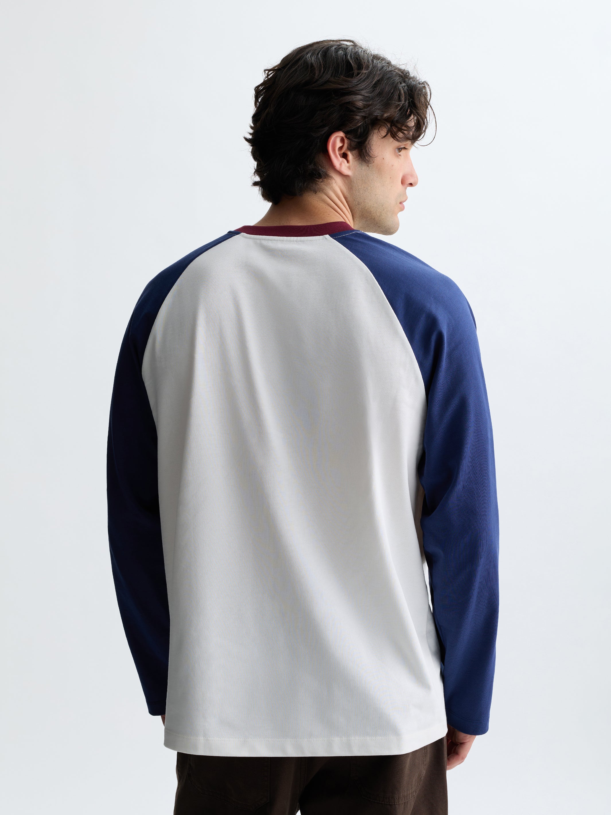 Men's BKLYN Raglan Long Sleeve T-Shirt in Antique White - BROOKLYN INDUSTRIES