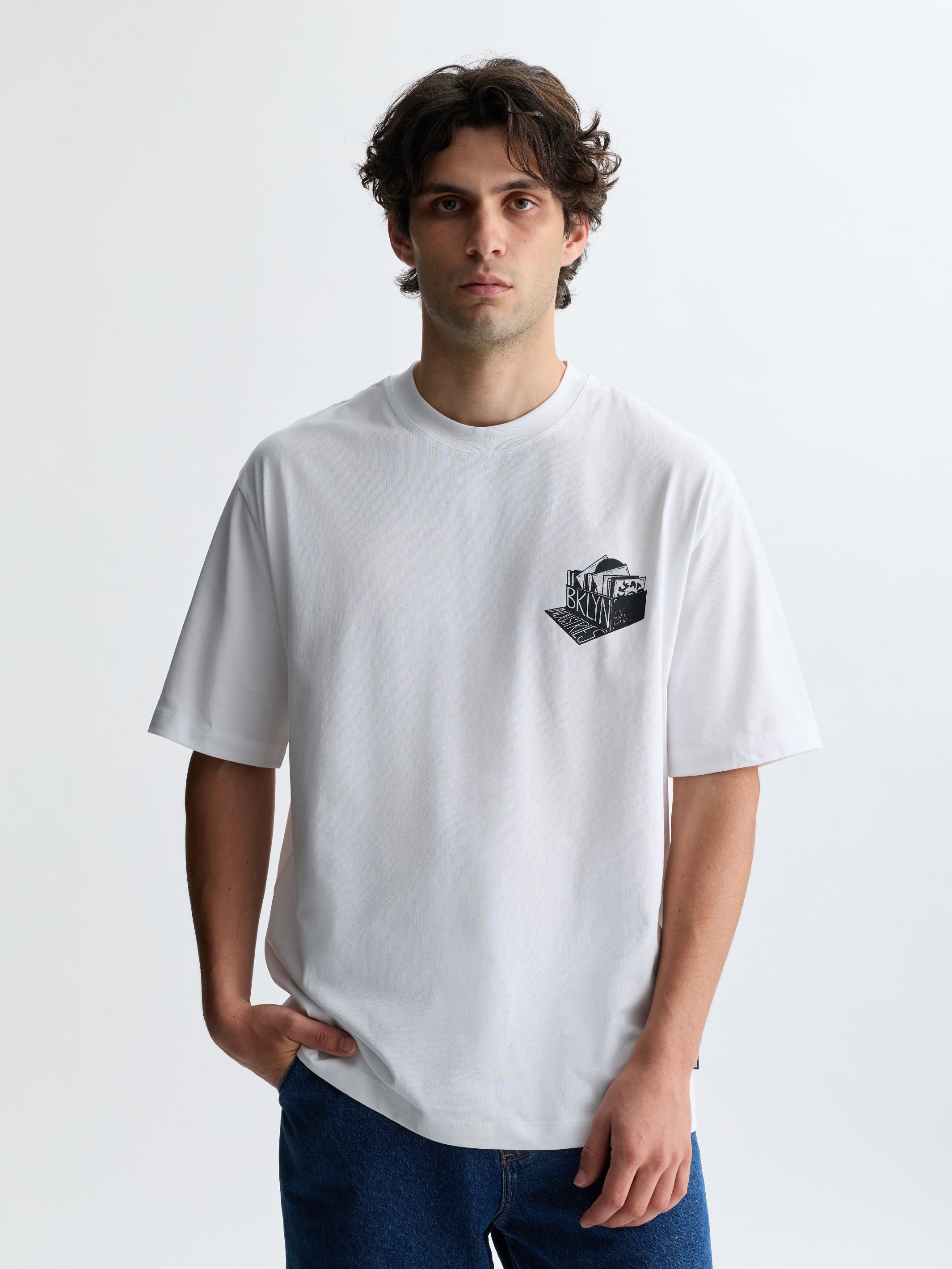 Men's BKLYN Records T-Shirt in White - BROOKLYN INDUSTRIES