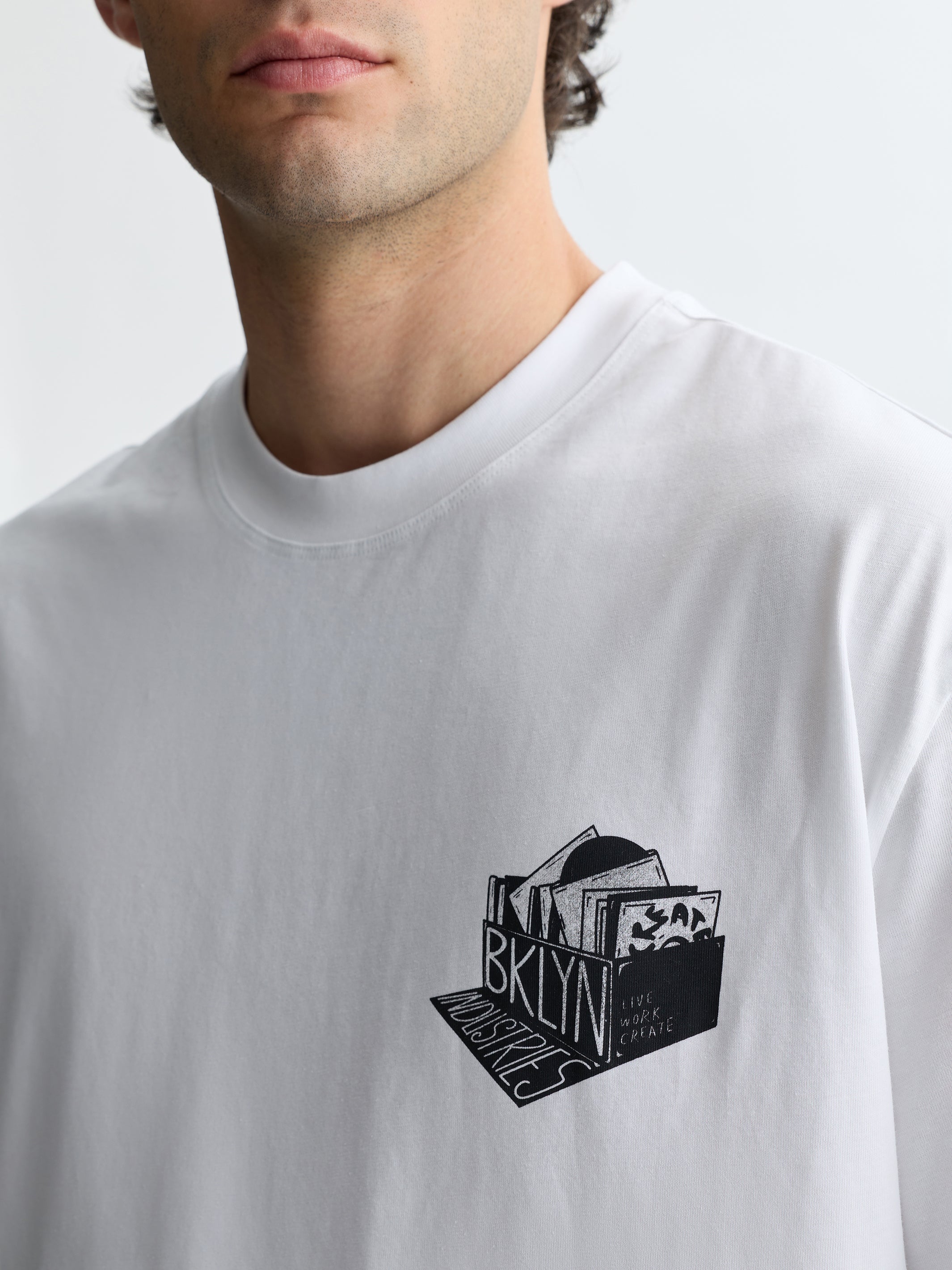 Men's BKLYN Records T-Shirt in White - BROOKLYN INDUSTRIES