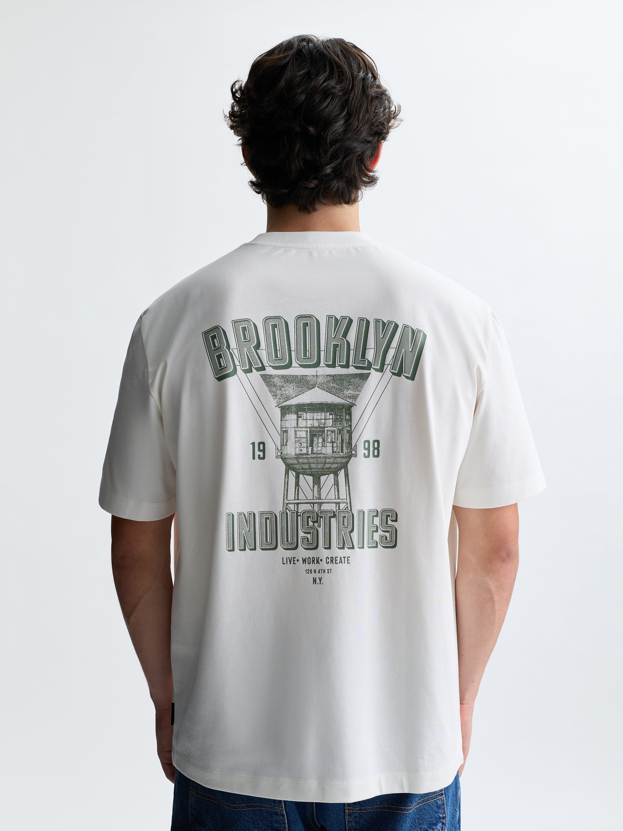 Men's Water Tower T-Shirt in Antique White - BROOKLYN INDUSTRIES