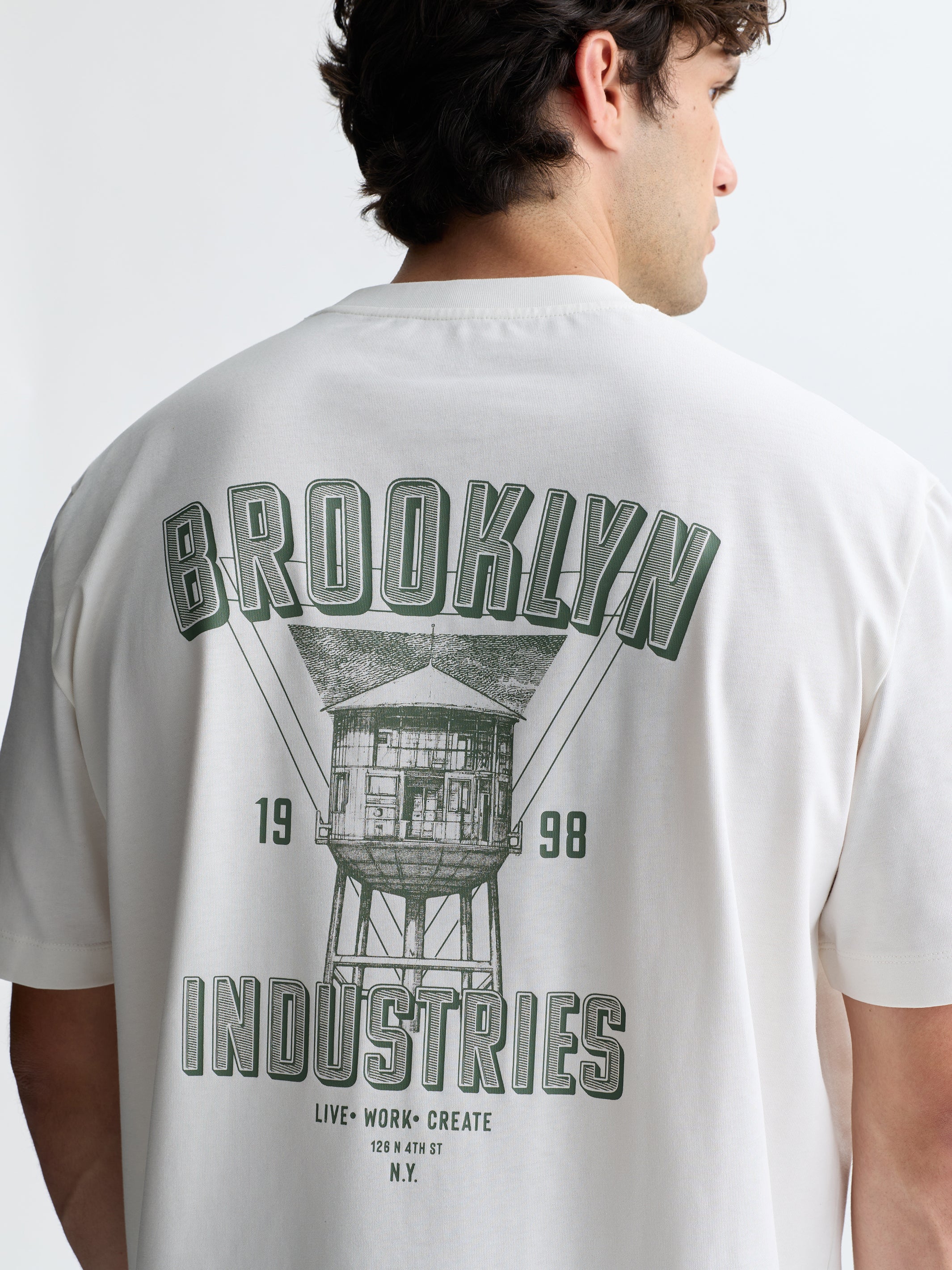 Men's Water Tower T-Shirt in Antique White - BROOKLYN INDUSTRIES