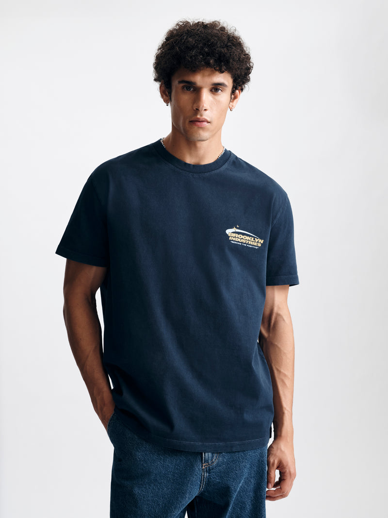 Men's Seeking the Positive T-Shirt in Naval Academy - BROOKLYN INDUSTRIES