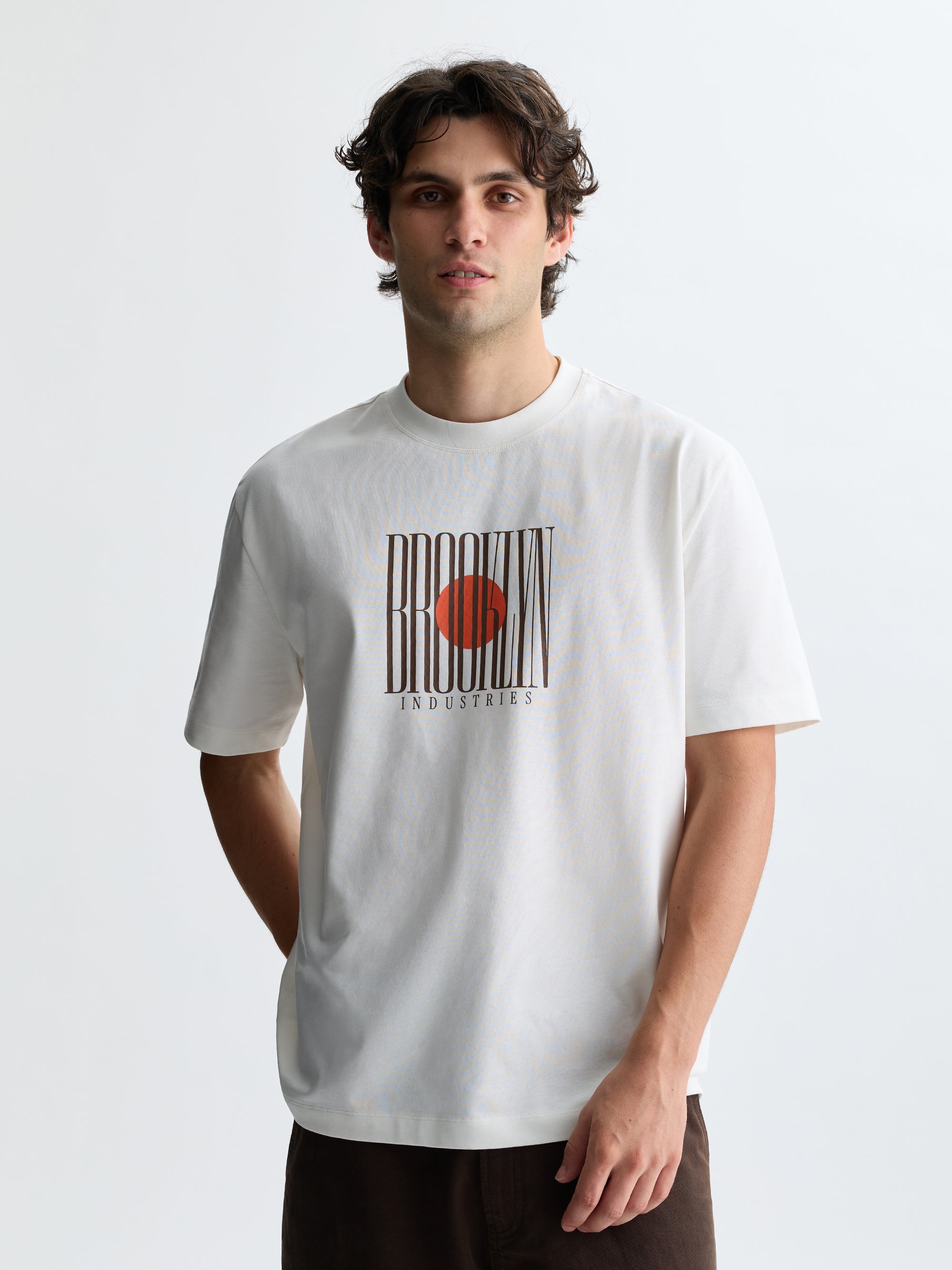 Men's Logo T-Shirt in Antique White - BROOKLYN INDUSTRIES