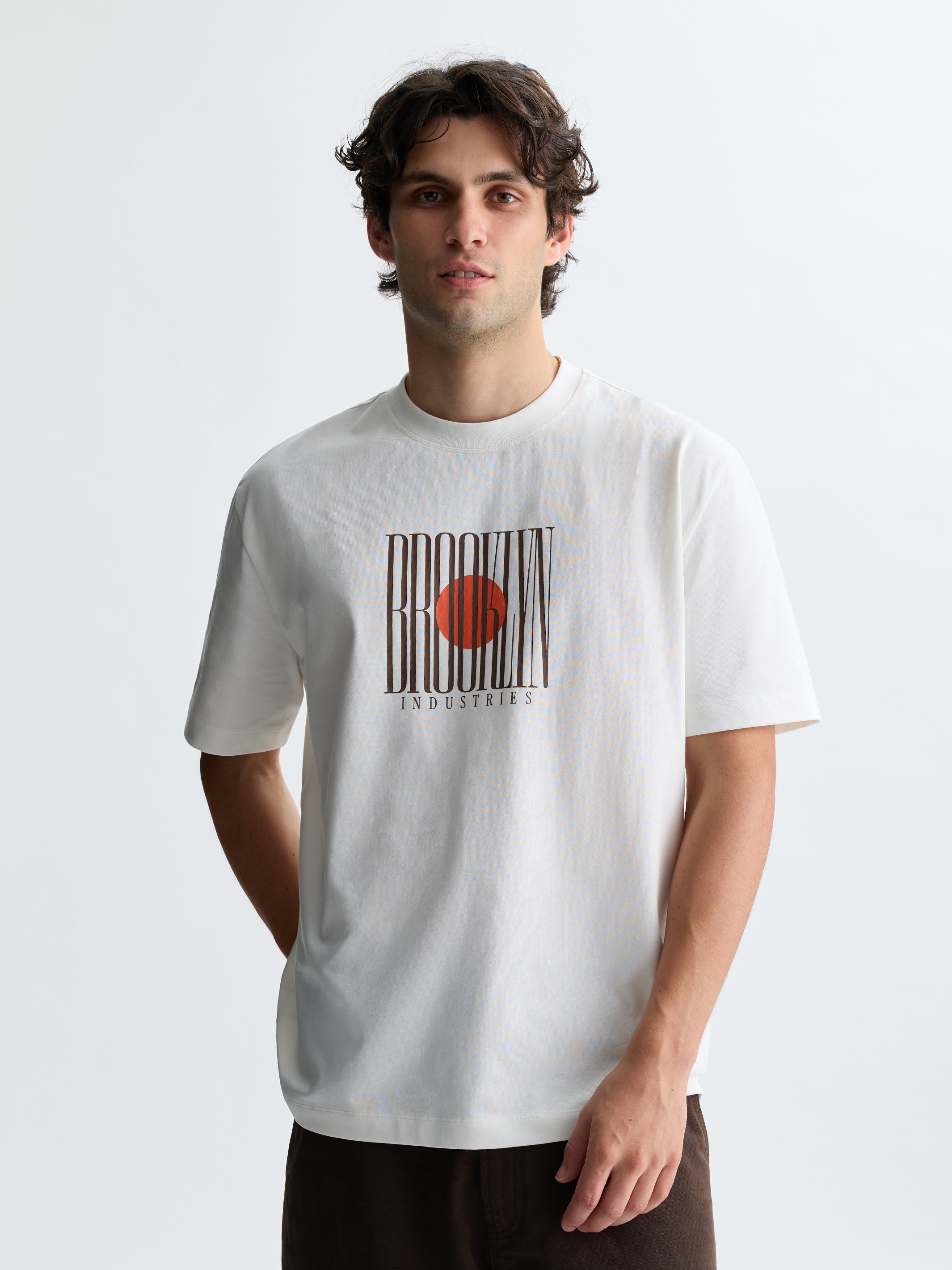 Men's Logo T-Shirt in Antique White - BROOKLYN INDUSTRIES