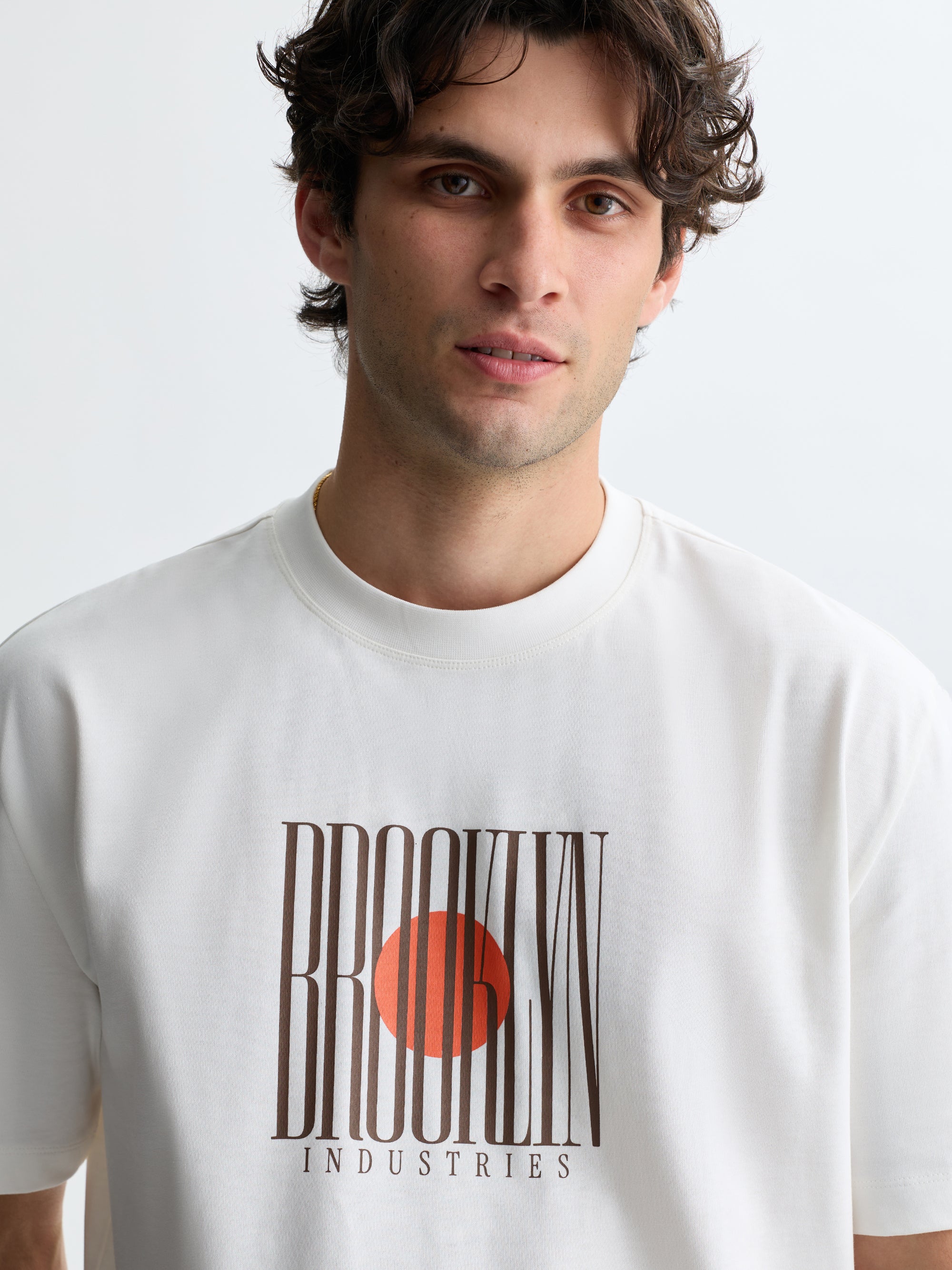 Men's Logo T-Shirt in Antique White - BROOKLYN INDUSTRIES