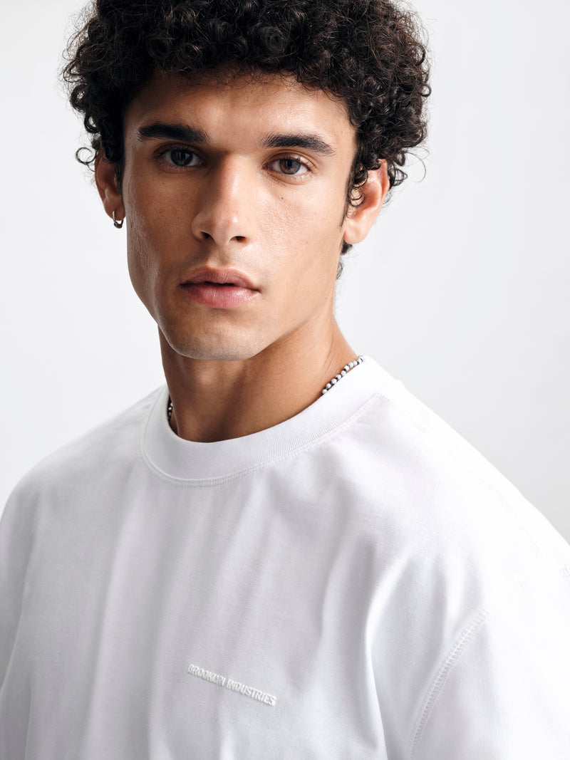 Men's Logo T-Shirt in White - BROOKLYN INDUSTRIES
