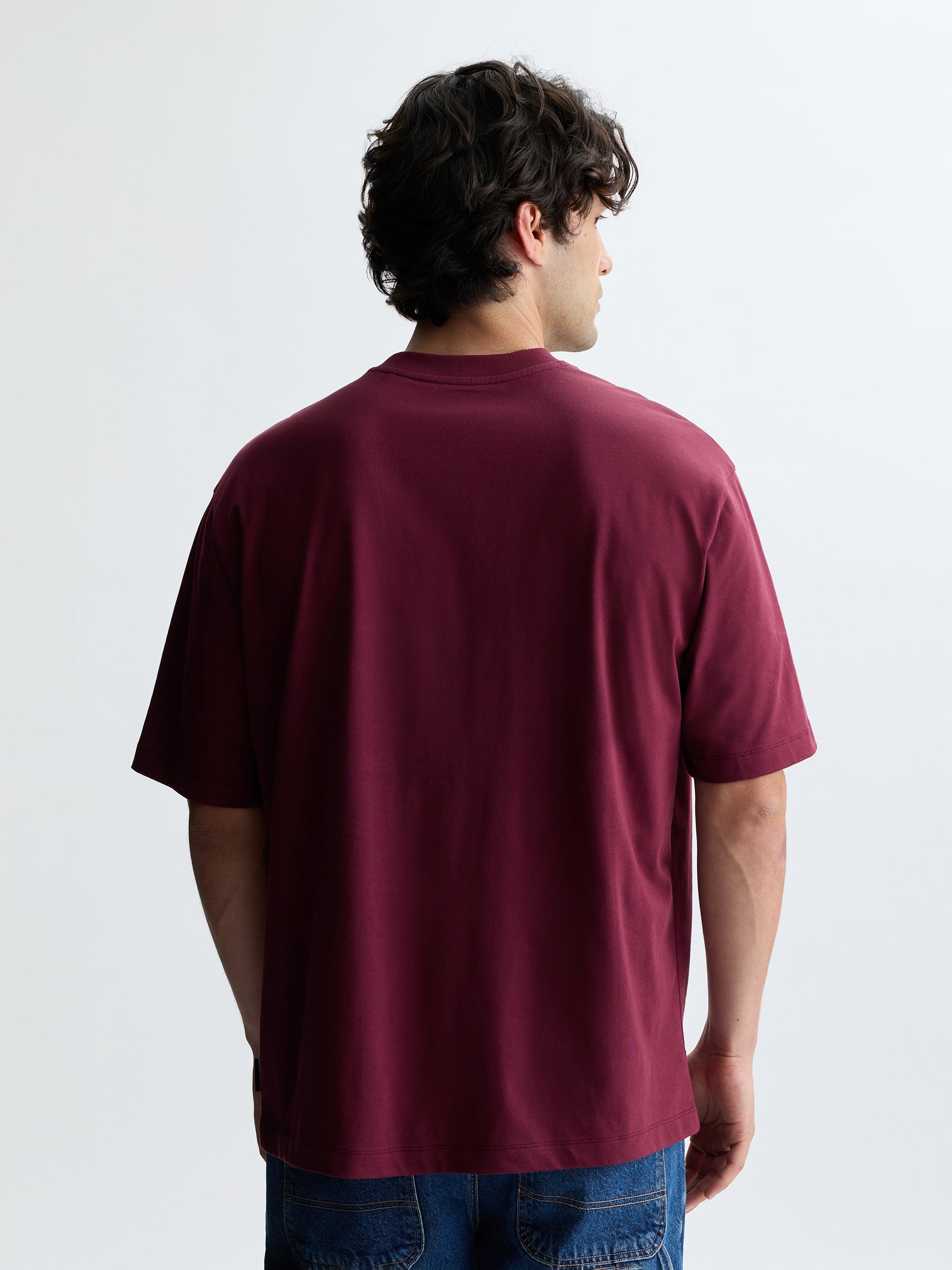 Men's Brooklyn Pocket T-Shirt in Maroon Banner - BROOKLYN INDUSTRIES