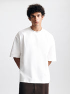 Men's Oversized Fleece T-Shirt in White Alyssum - BROOKLYN INDUSTRIES