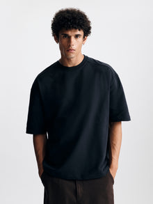 Men's Oversized Fleece T-Shirt in Anthracite - BROOKLYN INDUSTRIES