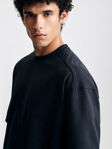 Men's Oversized Fleece T-Shirt in Anthracite - BROOKLYN INDUSTRIES