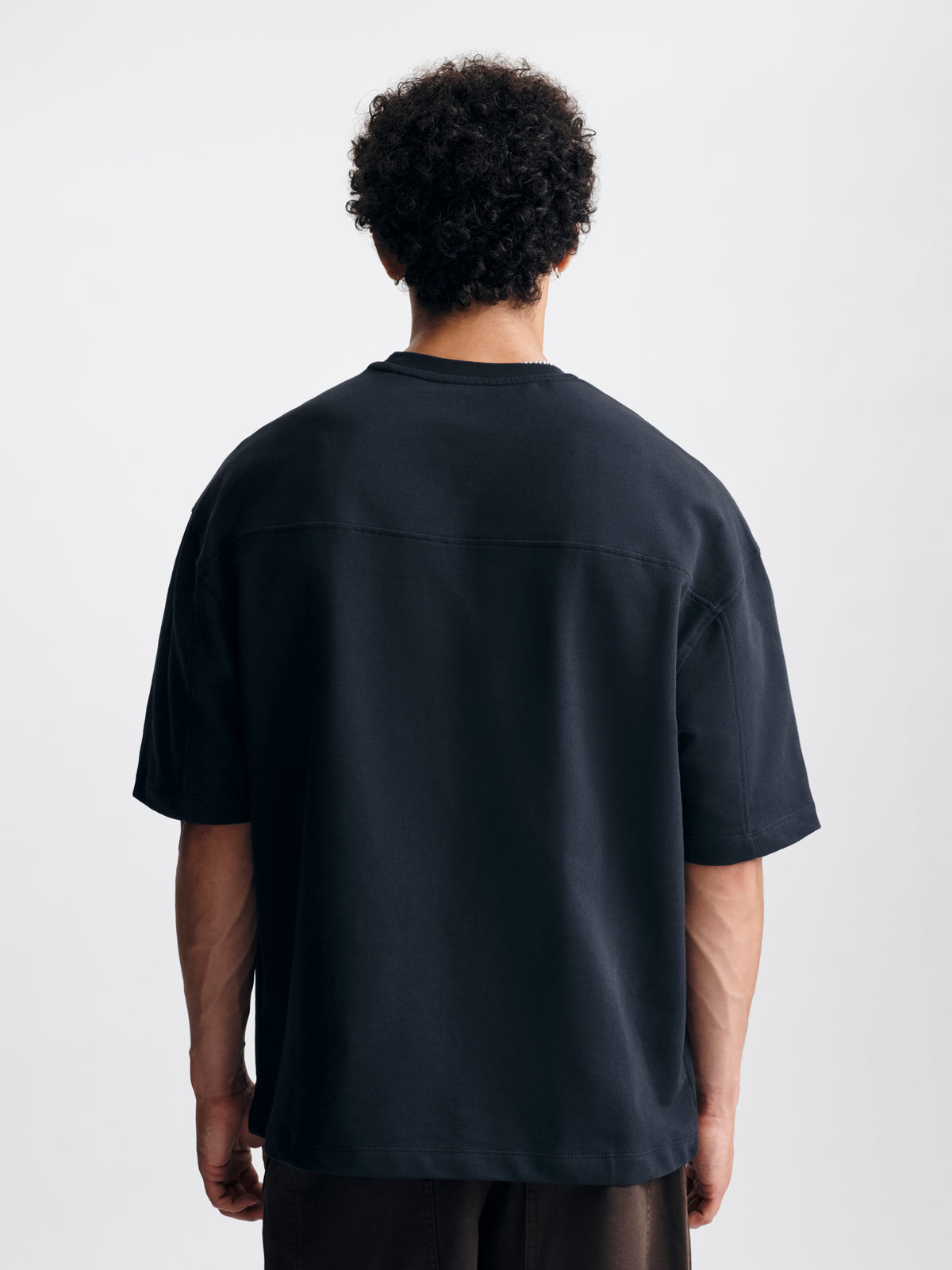 Men's Oversized Fleece T-Shirt in Anthracite - BROOKLYN INDUSTRIES