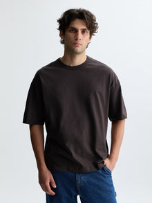 Men's Oversized Fleece T-Shirt in After Dark - BROOKLYN INDUSTRIES