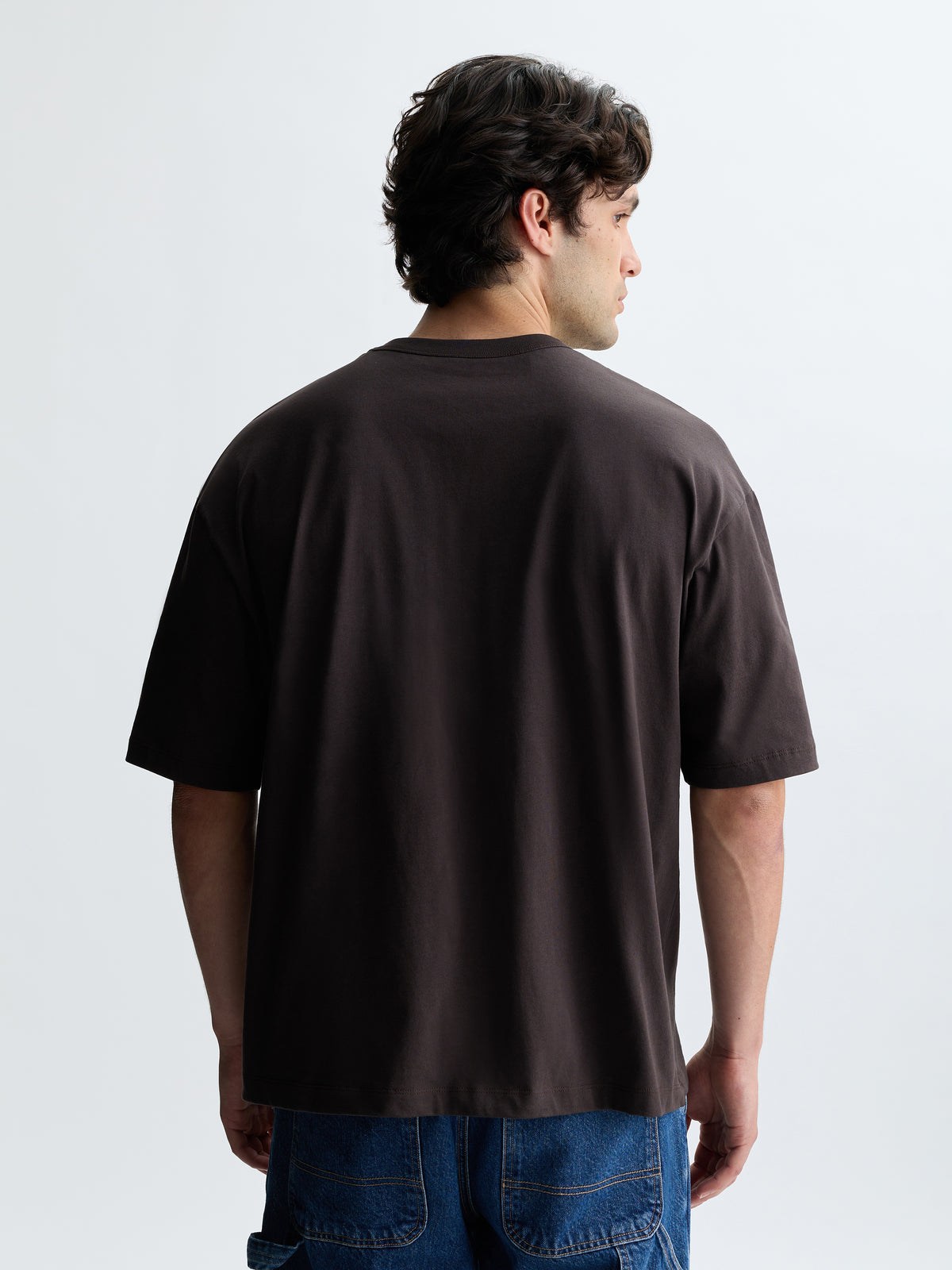 Men's Oversized Fleece T-Shirt in After Dark - BROOKLYN INDUSTRIES