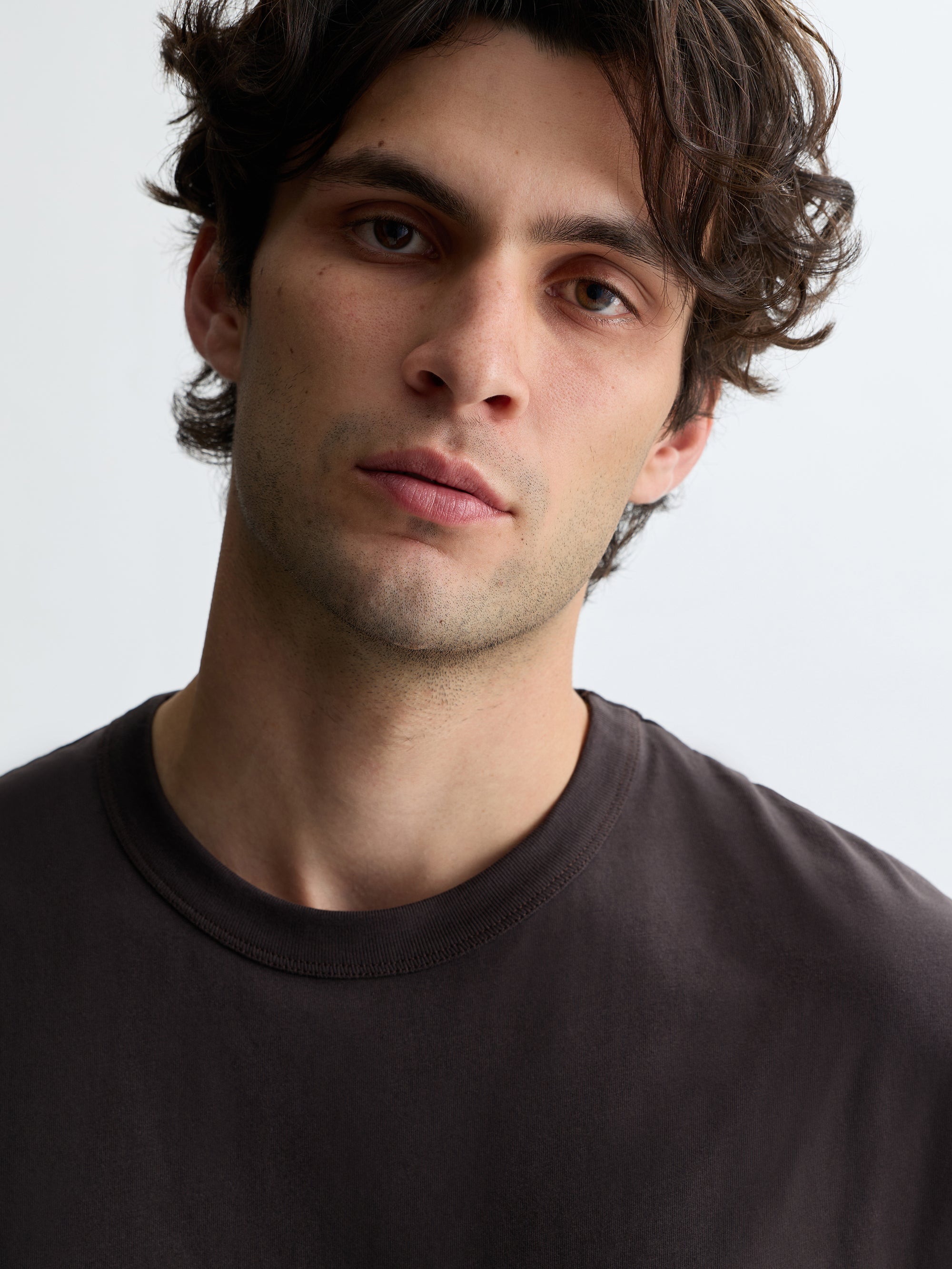 Men's Oversized Fleece T-Shirt in After Dark - BROOKLYN INDUSTRIES