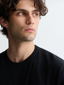 Men's Oversized Fleece T-Shirt in Black - BROOKLYN INDUSTRIES