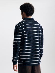 Men's Long Sleeve Polo T-Shirt in Navy - BROOKLYN INDUSTRIES