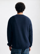 Men's Oversized Cable-Knit Sweater in Total Eclipse - BROOKLYN INDUSTRIES