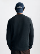 Men's Acid Washed Crew Neck Sweater in Anthracite - BROOKLYN INDUSTRIES