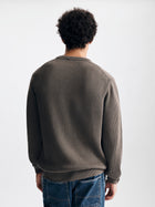 Men's Acid Washed Crew Neck Sweater in Falcon - BROOKLYN INDUSTRIES