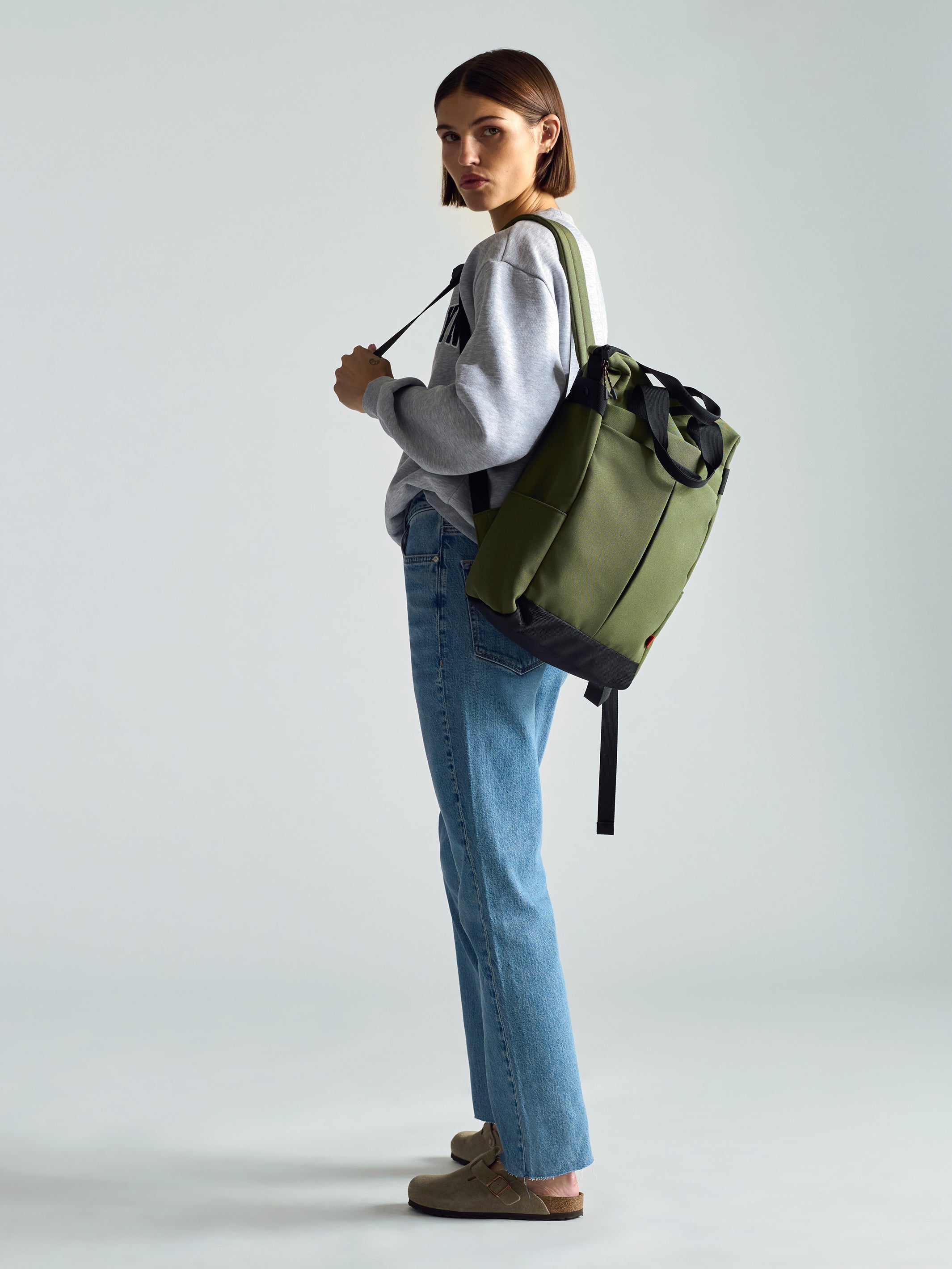 Utility Backpack in Khaki - BROOKLYN INDUSTRIES