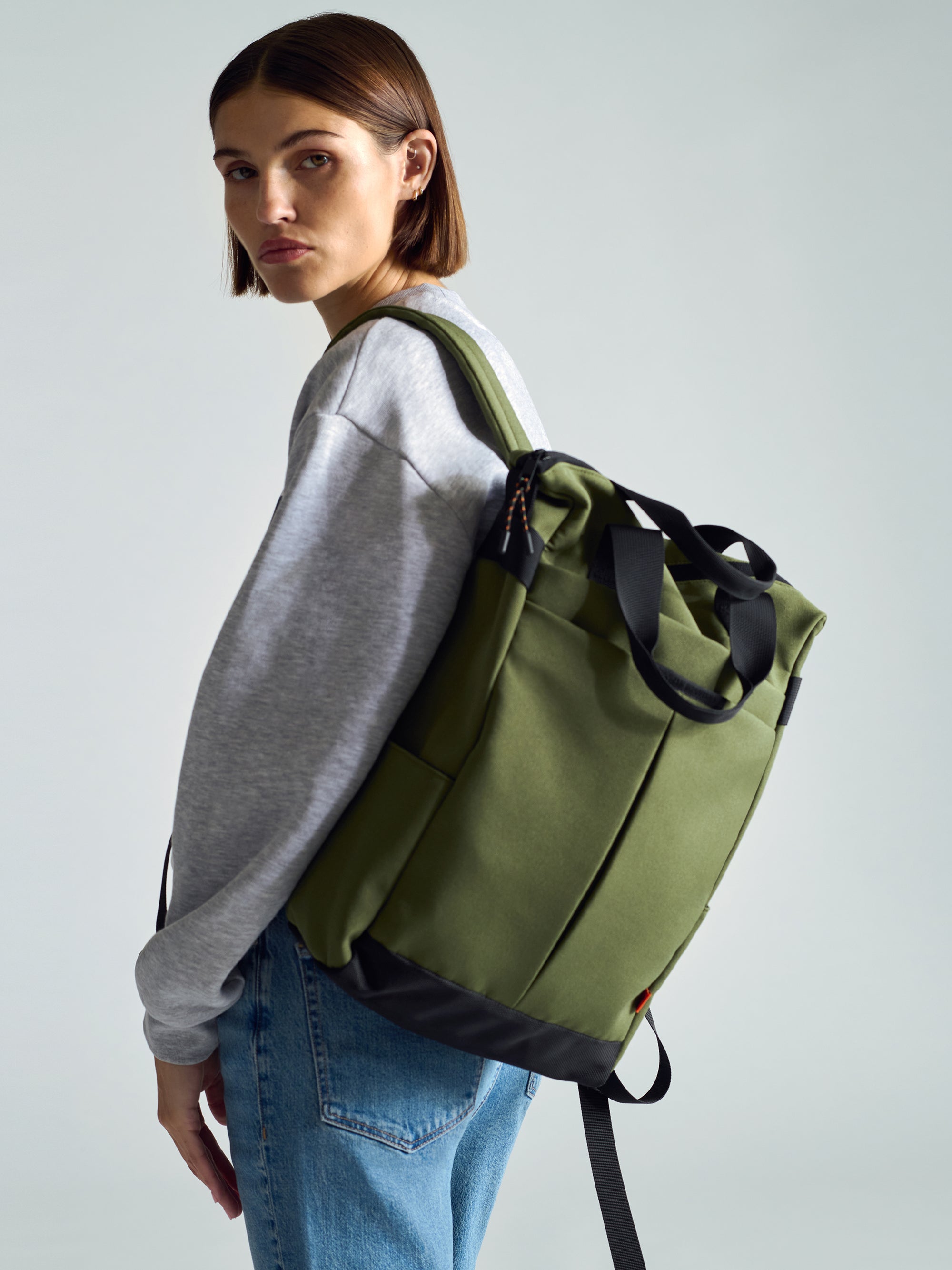 Utility Backpack in Khaki - BROOKLYN INDUSTRIES