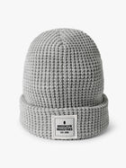 Waffle Knit Logo Beanie in Grey Melange - BROOKLYN INDUSTRIES