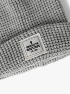 Waffle Knit Logo Beanie in Grey Melange - BROOKLYN INDUSTRIES