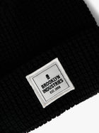 Waffle Knit Logo Beanie in Black - BROOKLYN INDUSTRIES