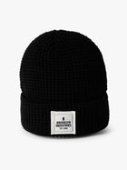 Waffle Knit Logo Beanie in Black - BROOKLYN INDUSTRIES