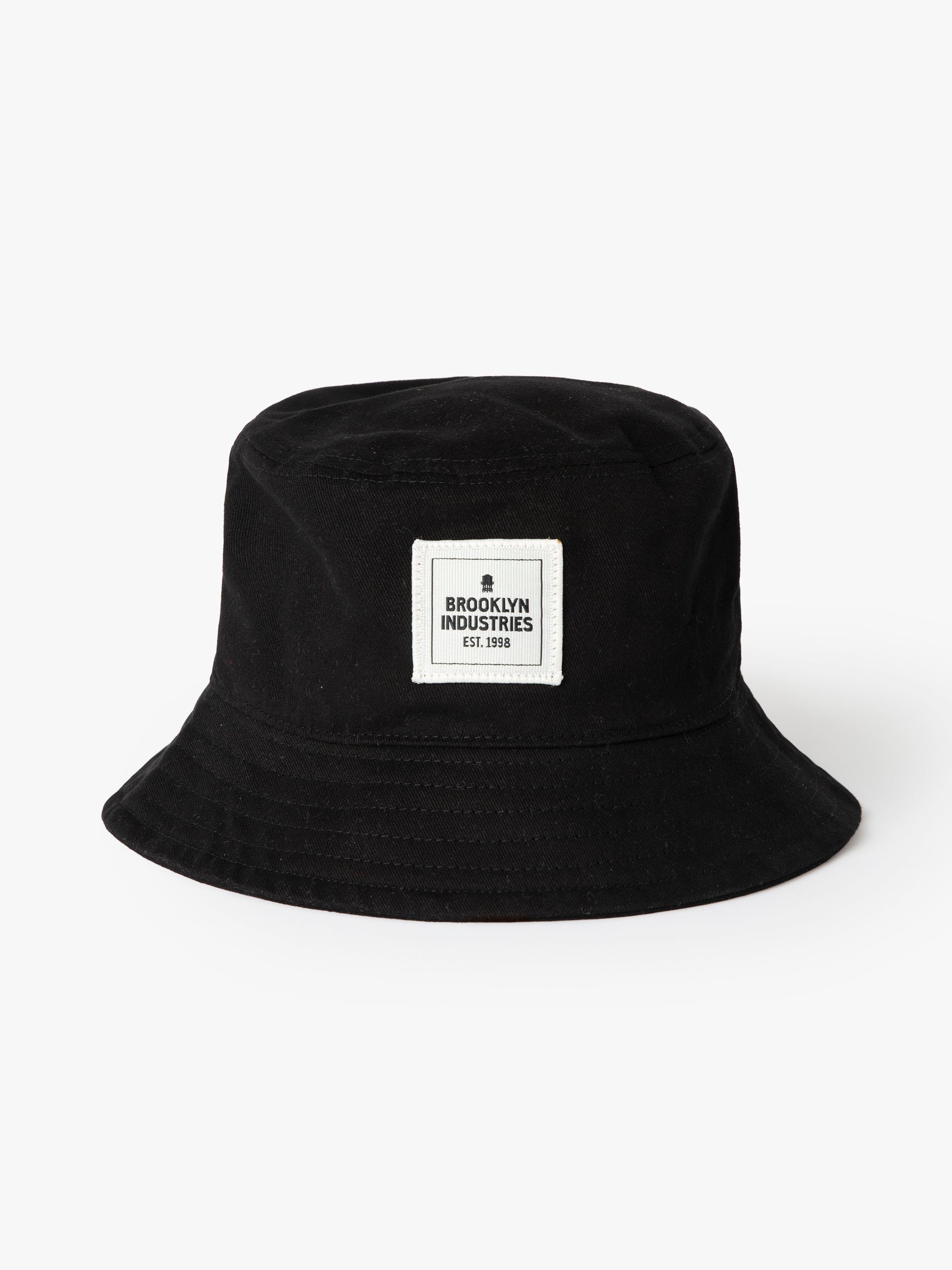 Logo Bucket Hat in Black - BROOKLYN INDUSTRIES