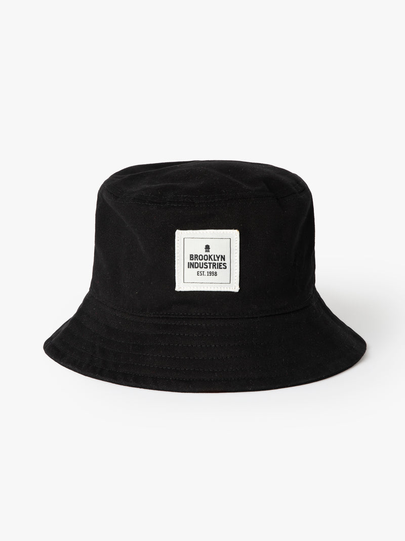 Logo Bucket Hat in Black - BROOKLYN INDUSTRIES