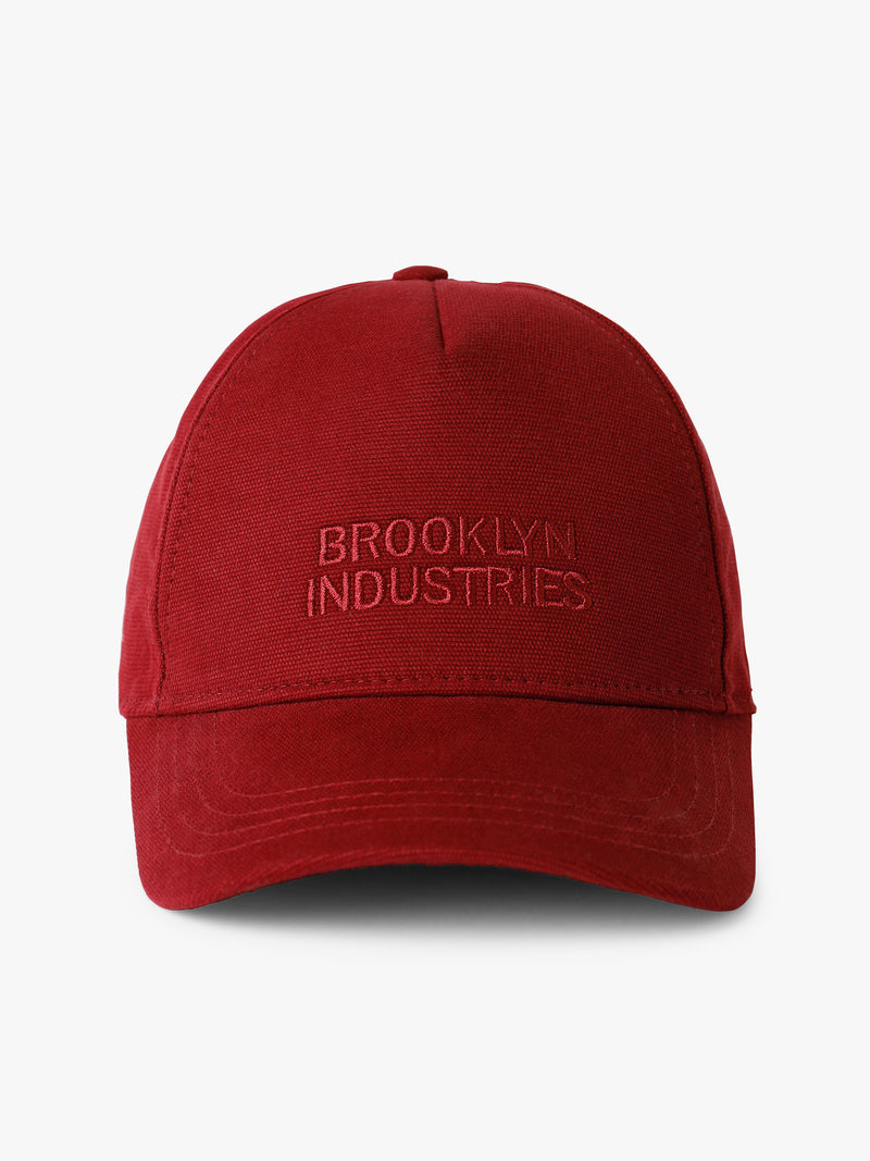 Logo Cap in Maroon Banner - BROOKLYN INDUSTRIES
