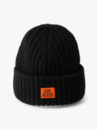 Ribbed Logo Tab Beanie in Black - BROOKLYN INDUSTRIES