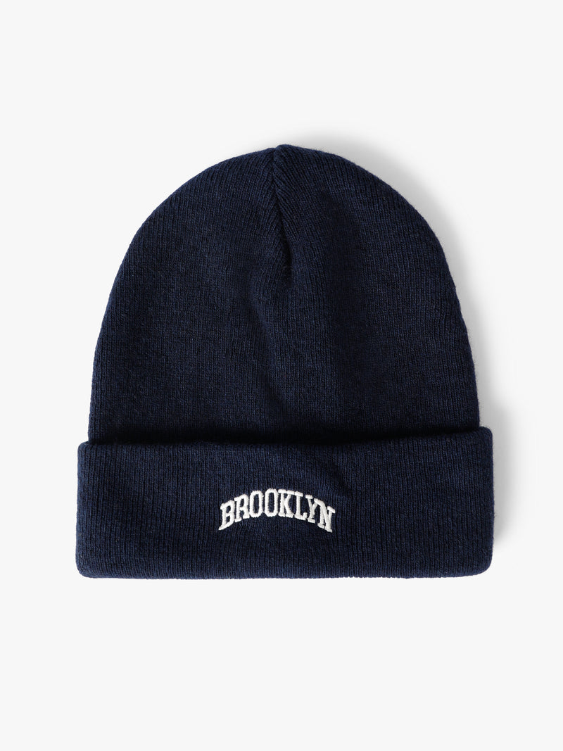 Ribbed Brooklyn Beanie in Navy - BROOKLYN INDUSTRIES