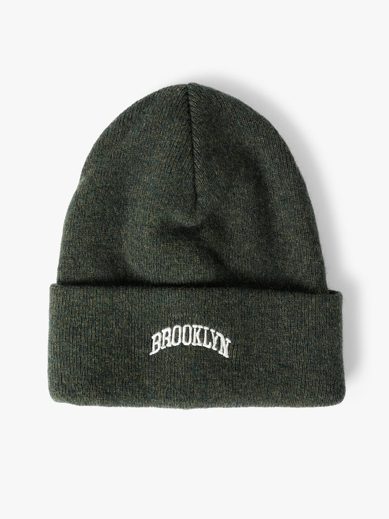 Ribbed Brooklyn Beanie in Pine Green - BROOKLYN INDUSTRIES