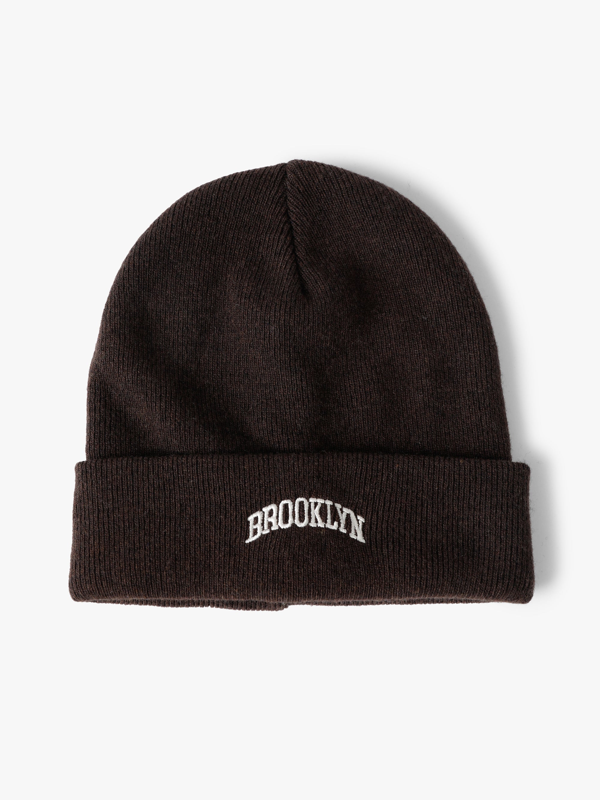 Ribbed Brooklyn Beanie in Dark Brown - BROOKLYN INDUSTRIES