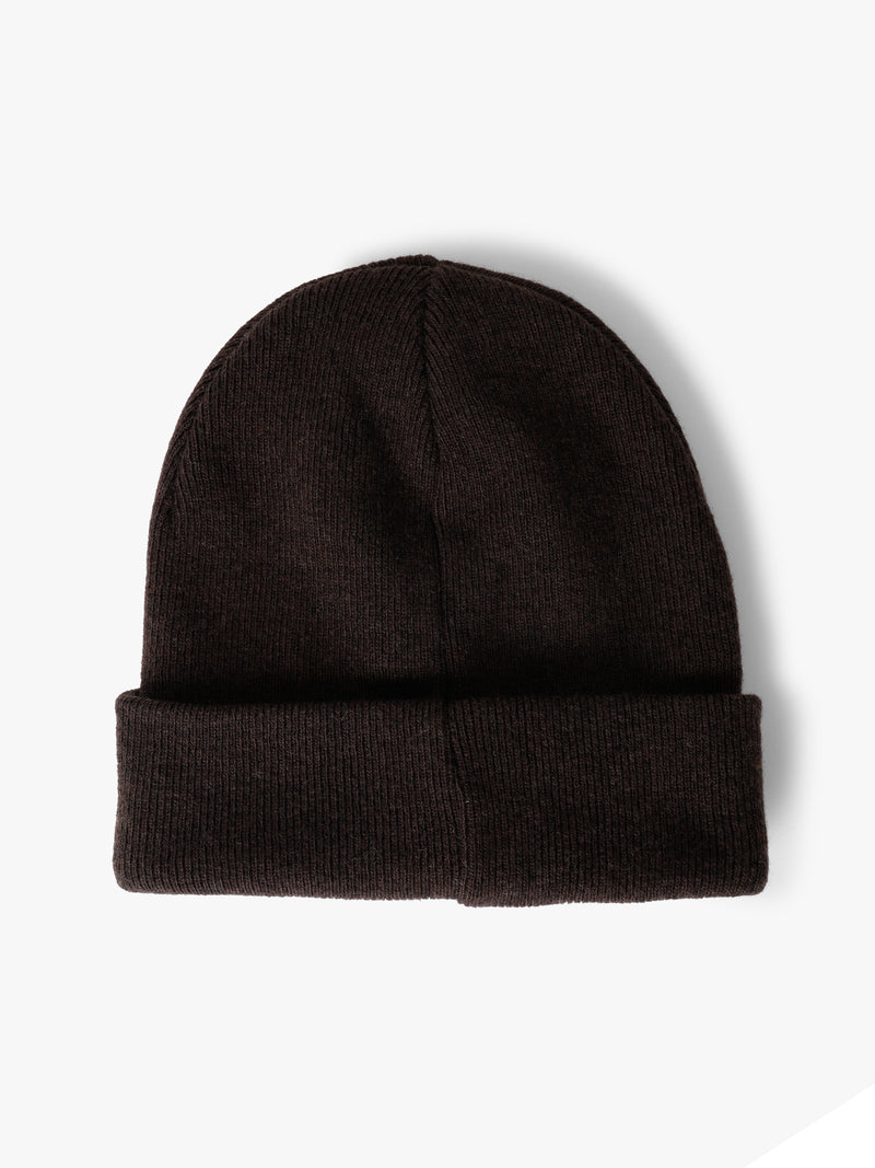 Ribbed Brooklyn Beanie in Dark Brown - BROOKLYN INDUSTRIES