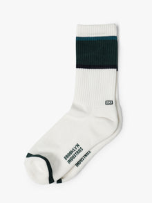Men's Water Tower Boot Socks in Antique White and Green - BROOKLYN INDUSTRIES