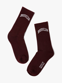Men's Brooklyn Boot Socks in Plum - BROOKLYN INDUSTRIES