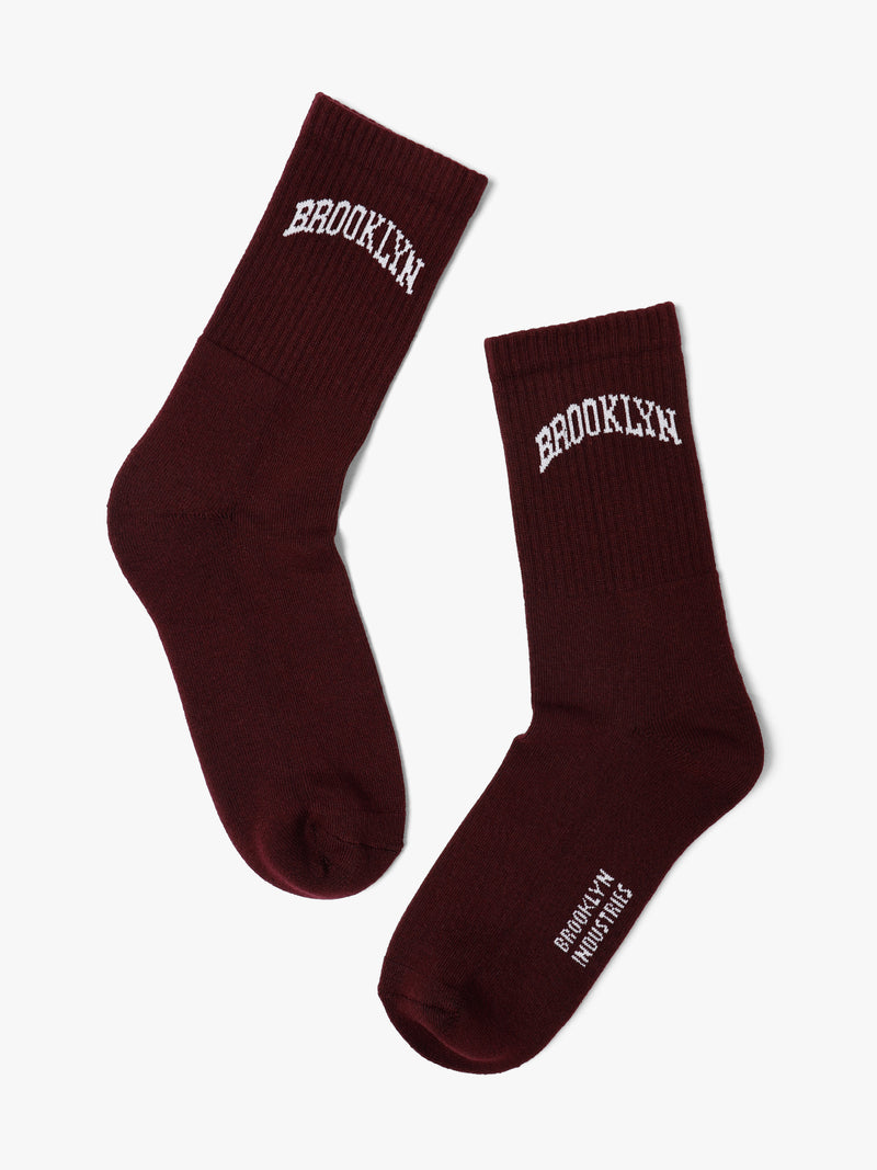 Men's Brooklyn Boot Socks in Plum - BROOKLYN INDUSTRIES